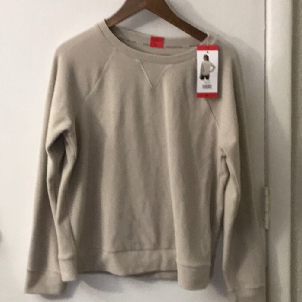 Marc New York Andrew Marc Crewneck Beige Sweater M Academia Cabincore Preppy NEW